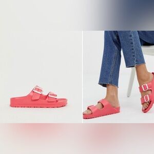 Birkenstock Arizona Eva Sandals in the color coral
